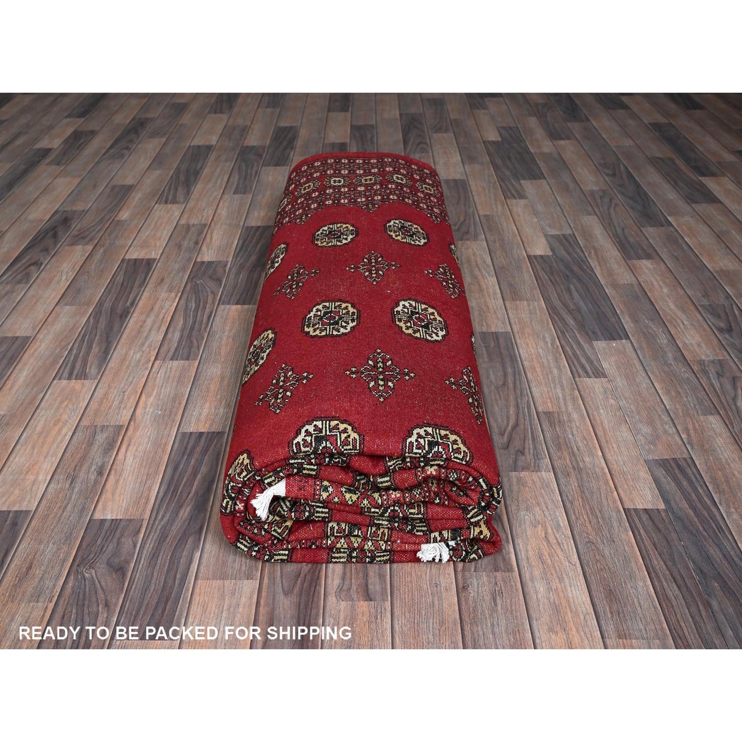 9'X12'6" Scarlet Red Princess Bokara Soft Wool Hand Knotted Rug