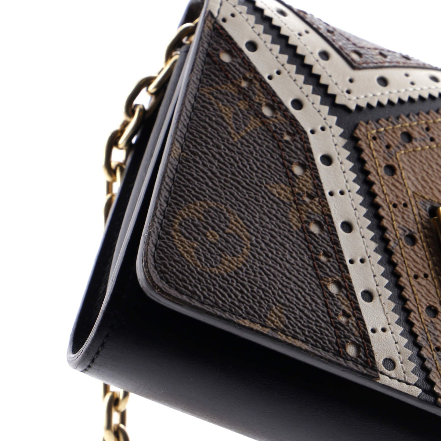 Louis Vuitton Twist Chain Wallet Limited Edition Brogue Reverse Monogram Canvas
