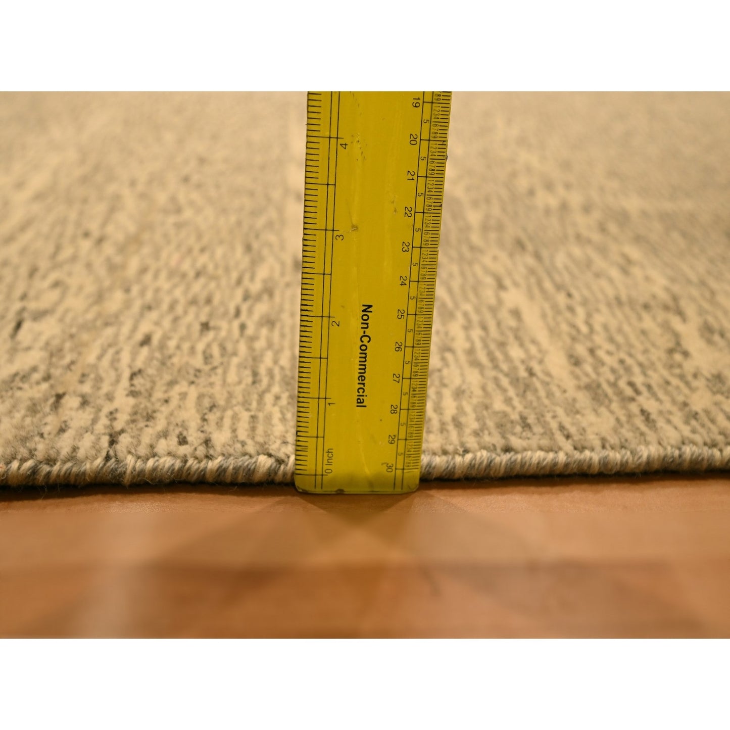 7'9"X9'7" Beige Tone On Tone Natural Wool Grass Design Hand Knotted Rug