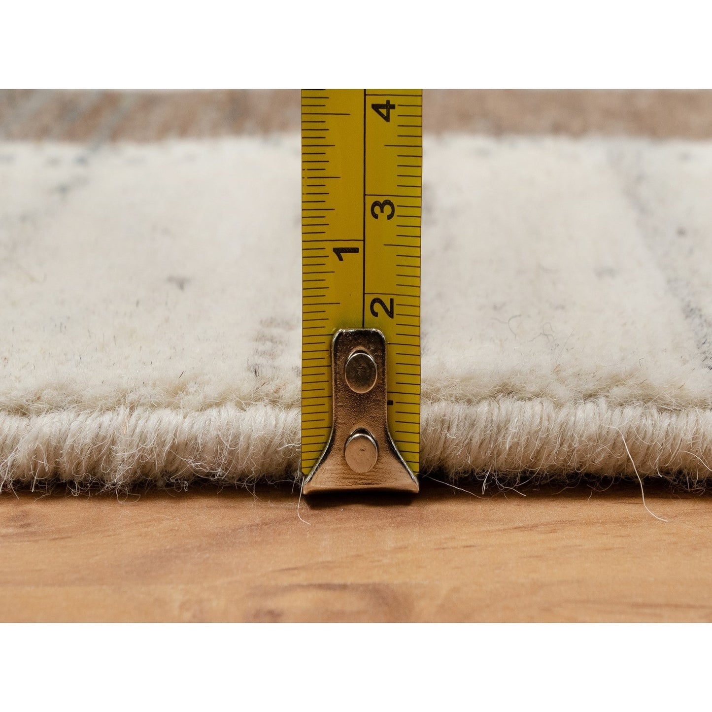 2'8"X8' Ivory Hand Knotted Lori Buft Modern Design Pure Wool Runner Rug