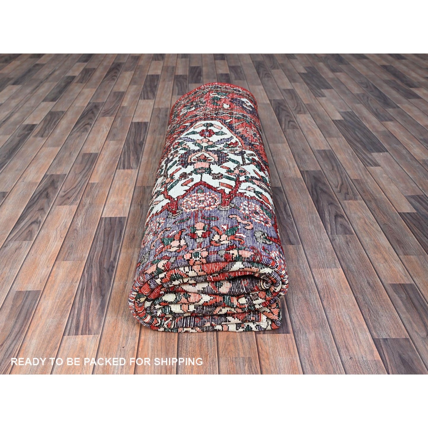 8'7"X11'2" Turkey Red Extra Soft Wool Vintage Baktiarjoon Oriental Rug