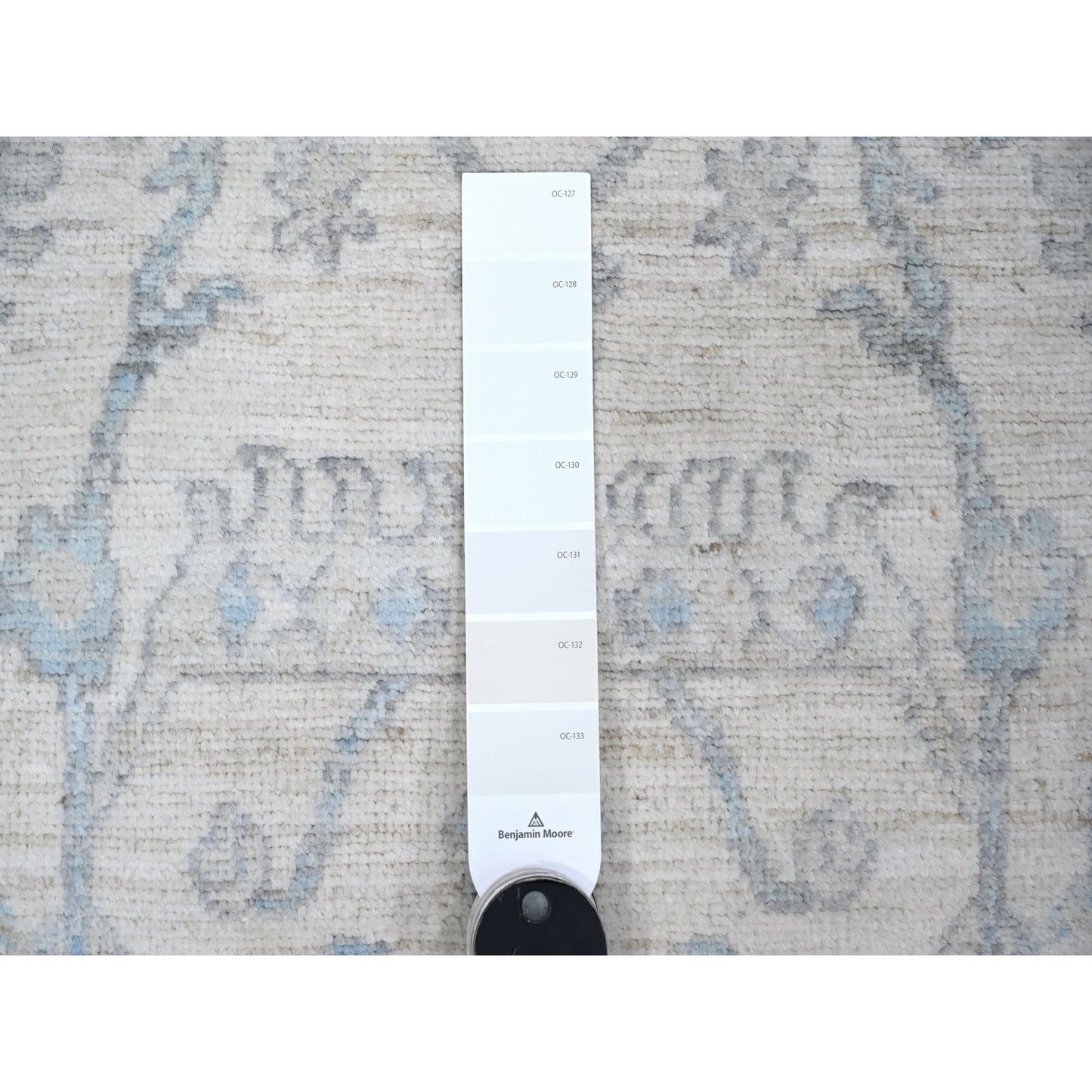 2'7"X8'2" Nebulous White Hand Knotted Washed Out Peshawar Wool Runner Rug