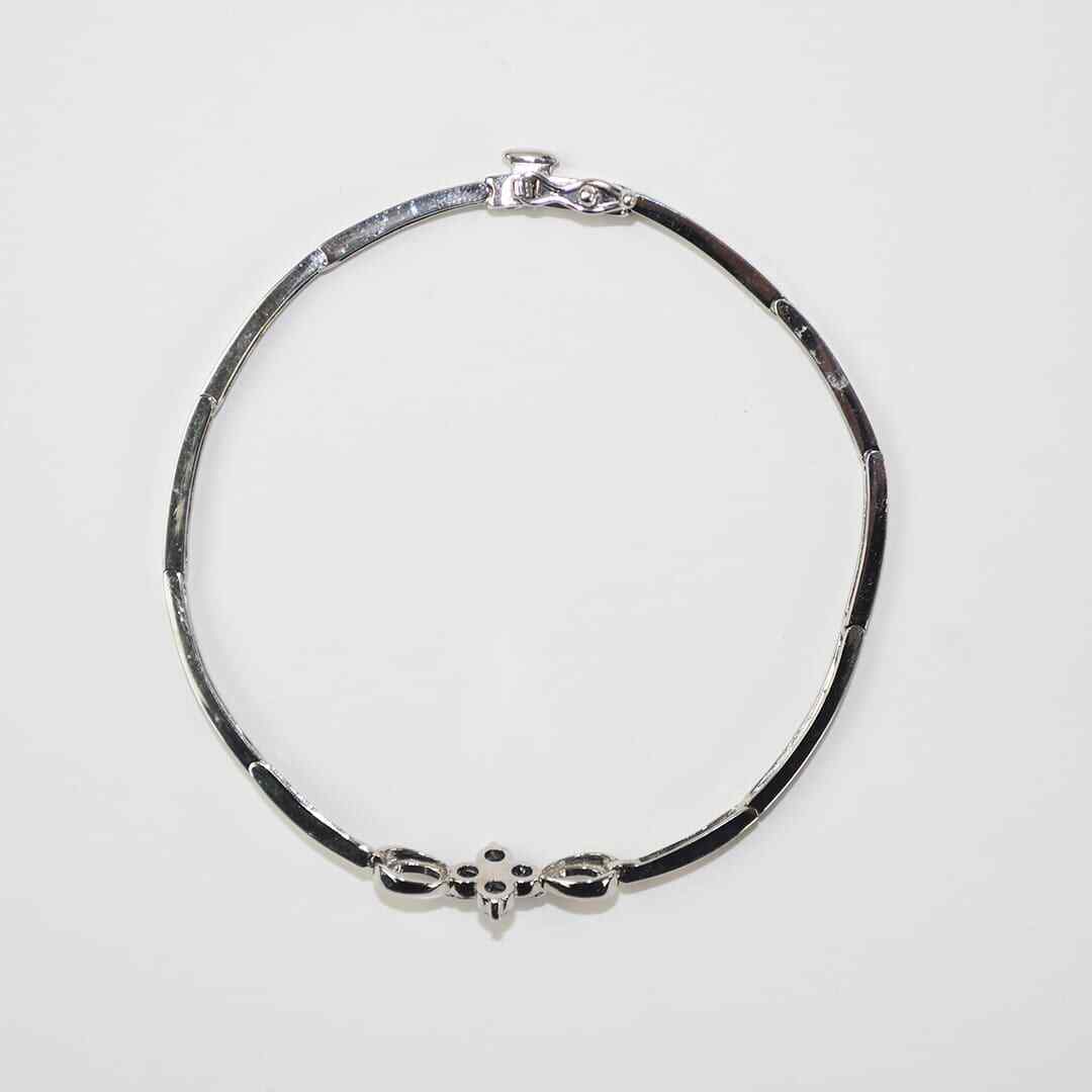 14K White Gold Sapphire And Diamond Bracelet