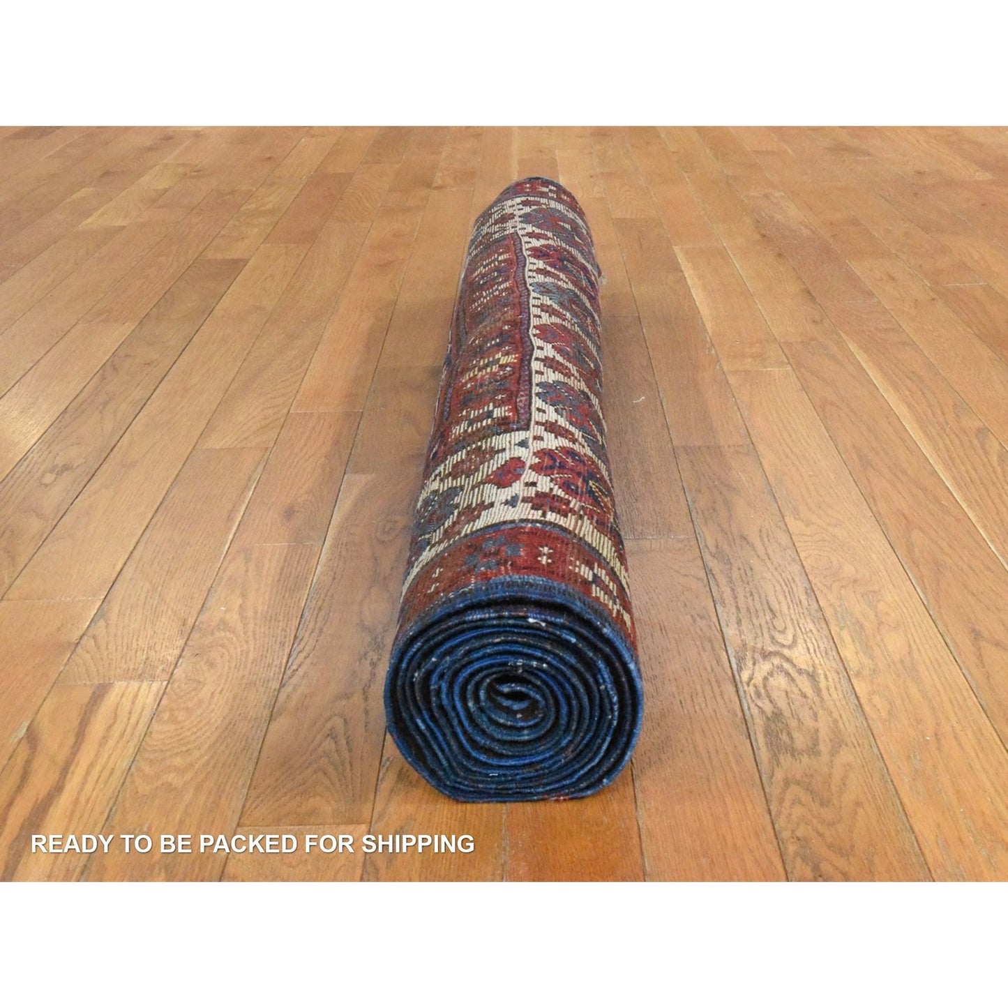 4'X9'4" Red Antique Caucasian Kazak 100% Wool Hand Knotted Runner Rug