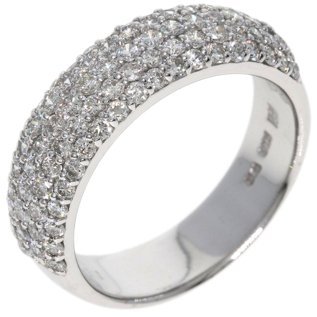 Ponte Vecchio Ring Pave Diamond K18 White Gold