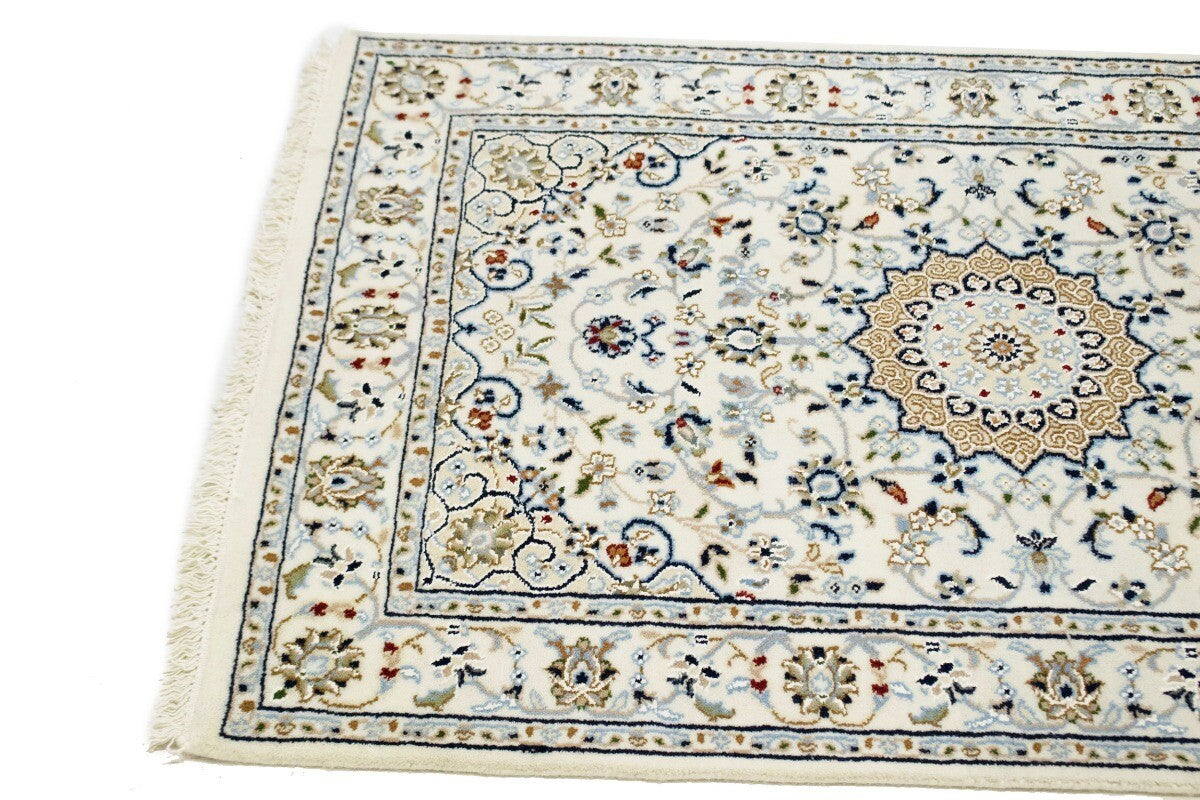 Handmade Indo-Nain Runner Rug Classic Floral