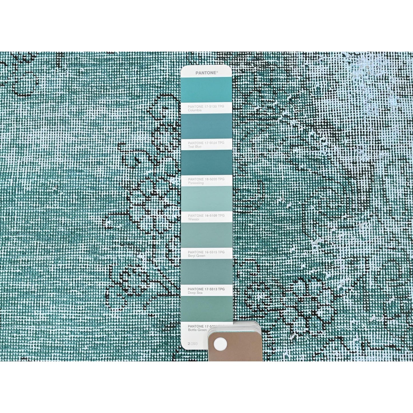 2'X5'8" Green Overdyed Vintage Zoroastrian Hand Knotted All Wool Runner Rug