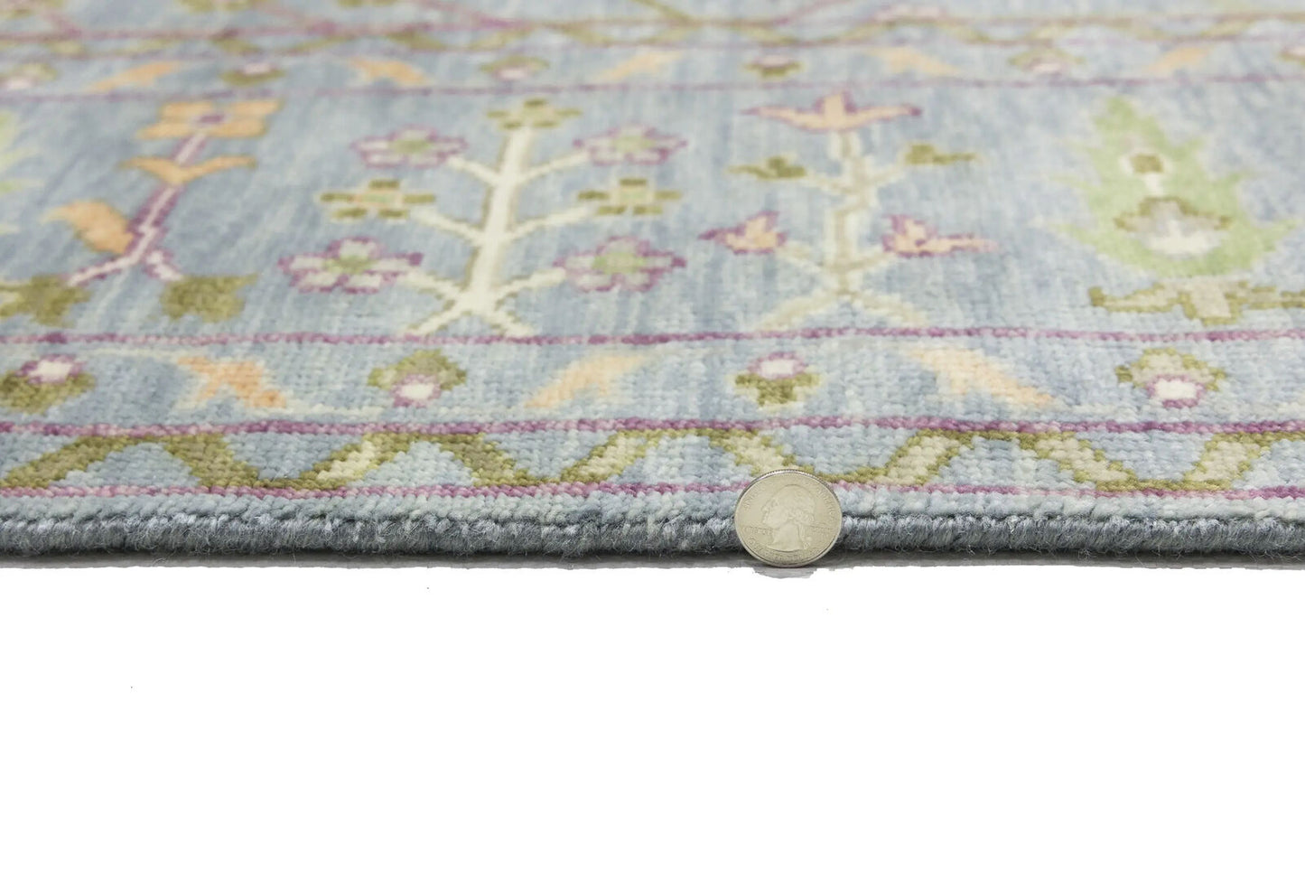 Hand-Knotted Gray Floral Chobi Oriental Rug