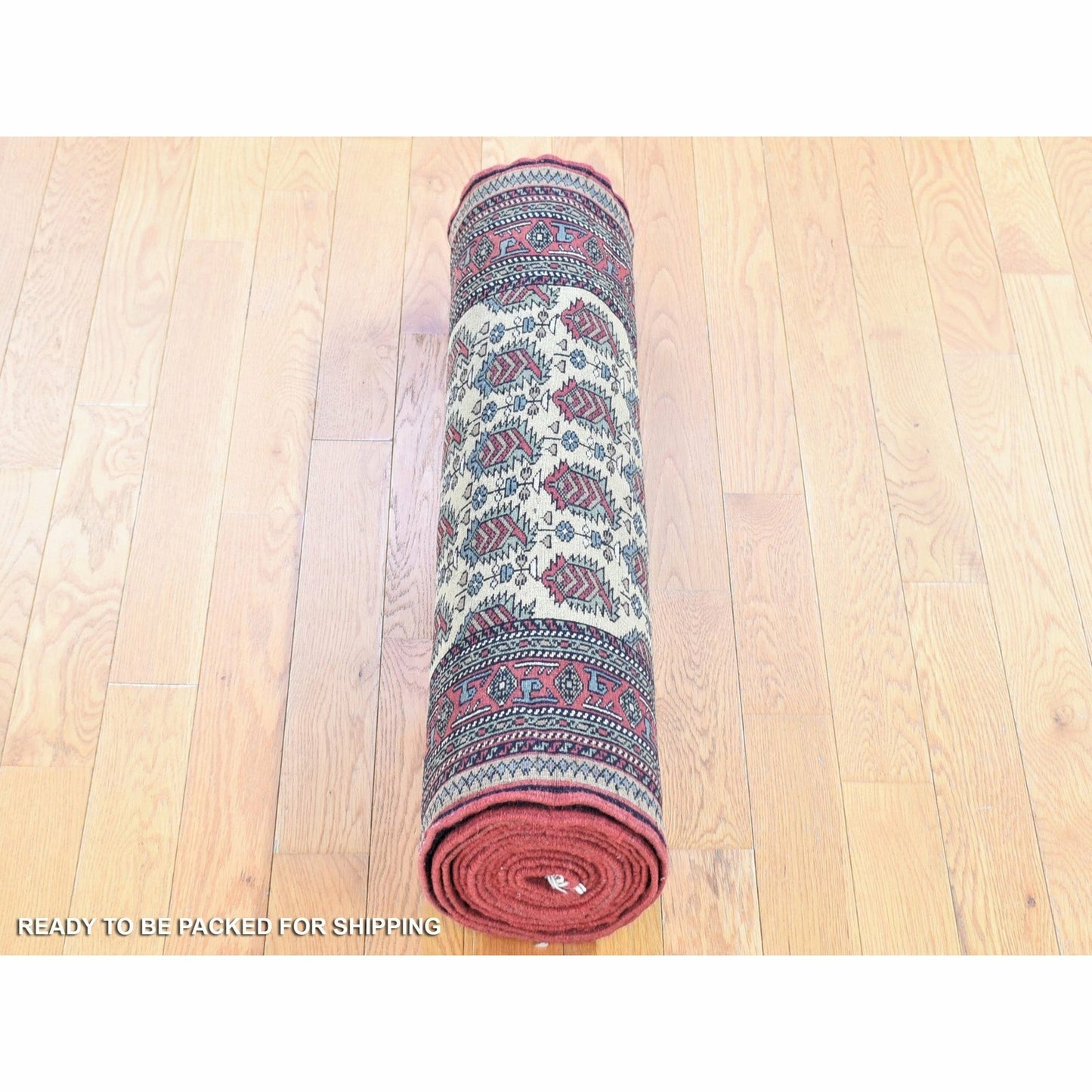 2'10"X13'2" Ivory Tribal Northwest Farsian Wool Hand Knotted Runner Rug