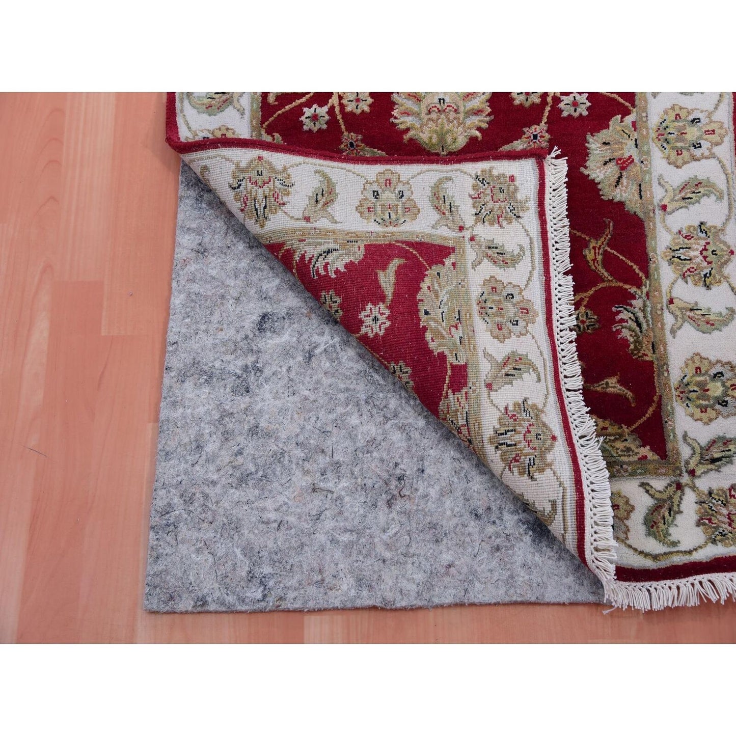2'8"X21' Red Wool And Silk Hand Knotted Rajasthan Design Xl Runner Rug