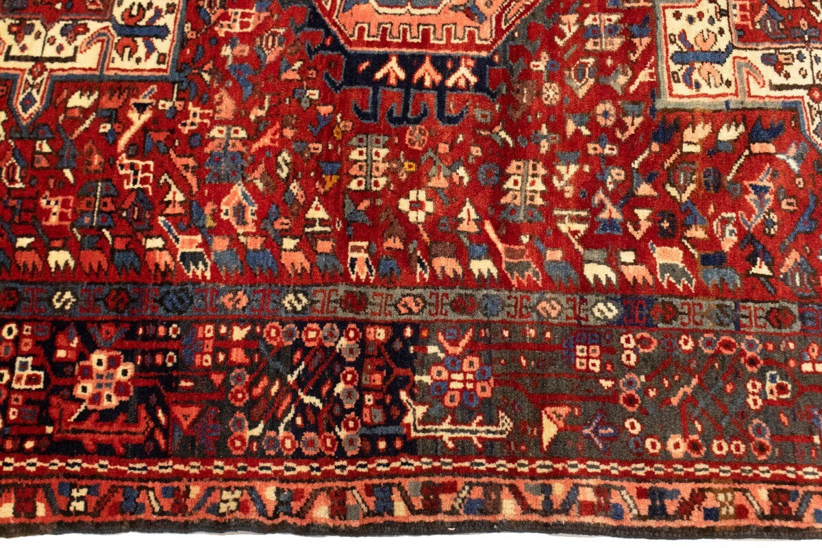 Semi-Antique Karajeh Oriental Rug Red Tribal