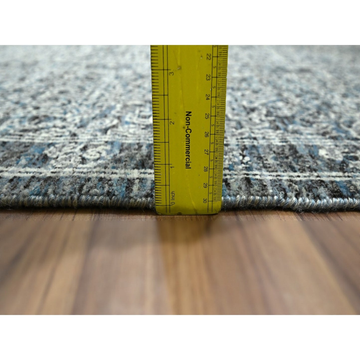 8'X10'2" Gray 14Th Century Influence Mamluk Design Hand Knotted Wool Rug