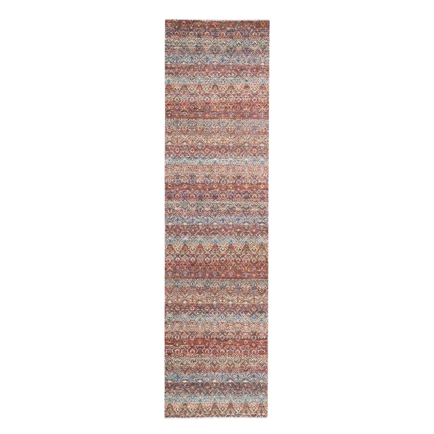 2'7"X10' Clay Red Hand Knotted Kohinoor Herat Design Soft Wool Runner Rug