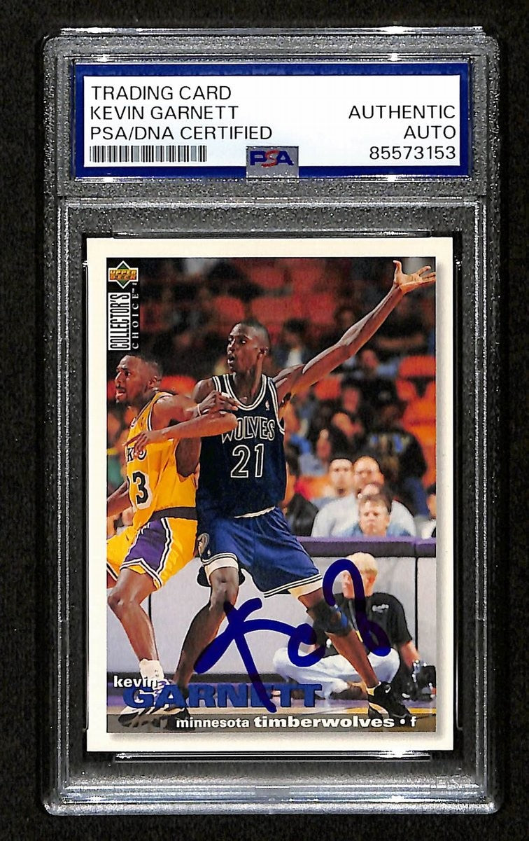 Kevin Garnett Hof Signed/Auto On Card 1995-96 Upper Deck Rc Card #275 Psa/Dna3