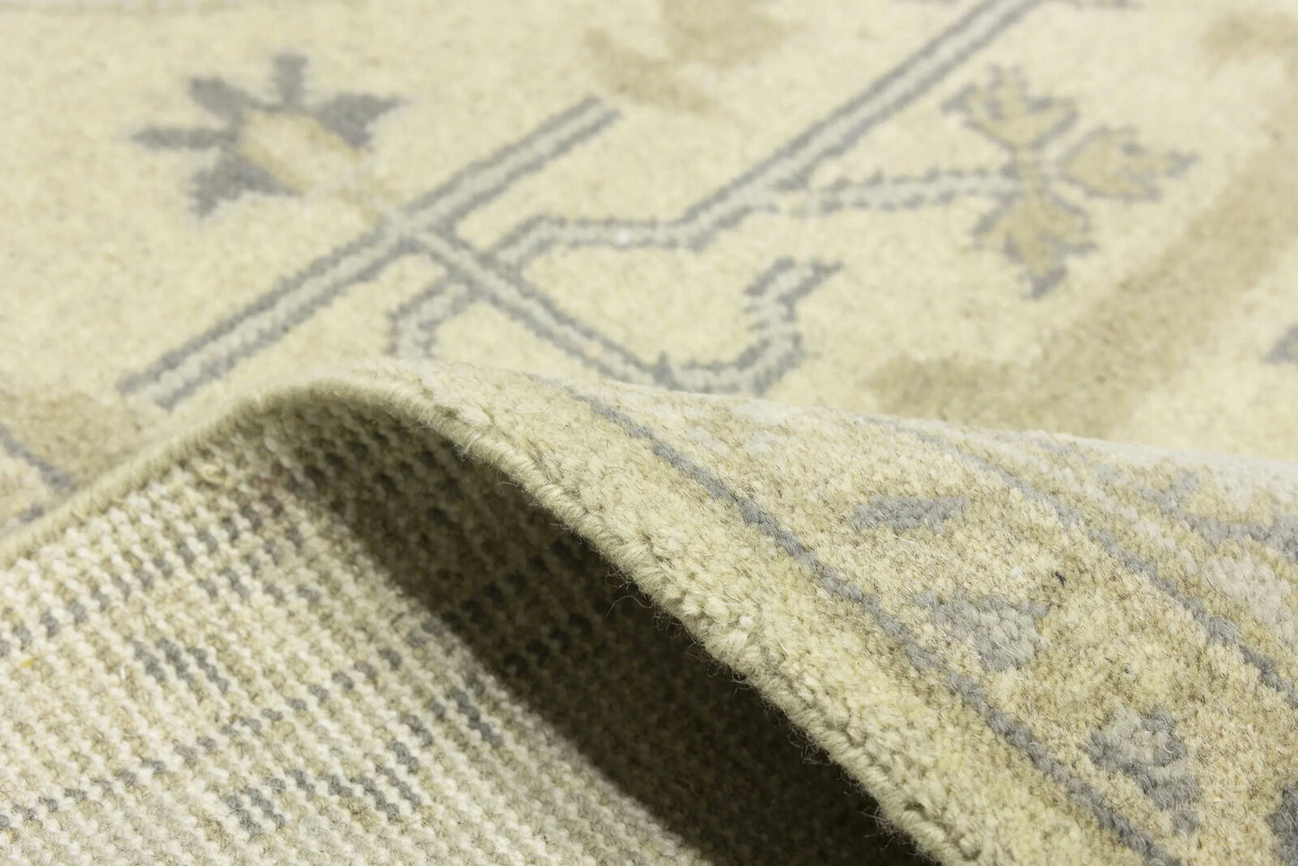 Large Handmade Oushak Oriental Rug Floral Design