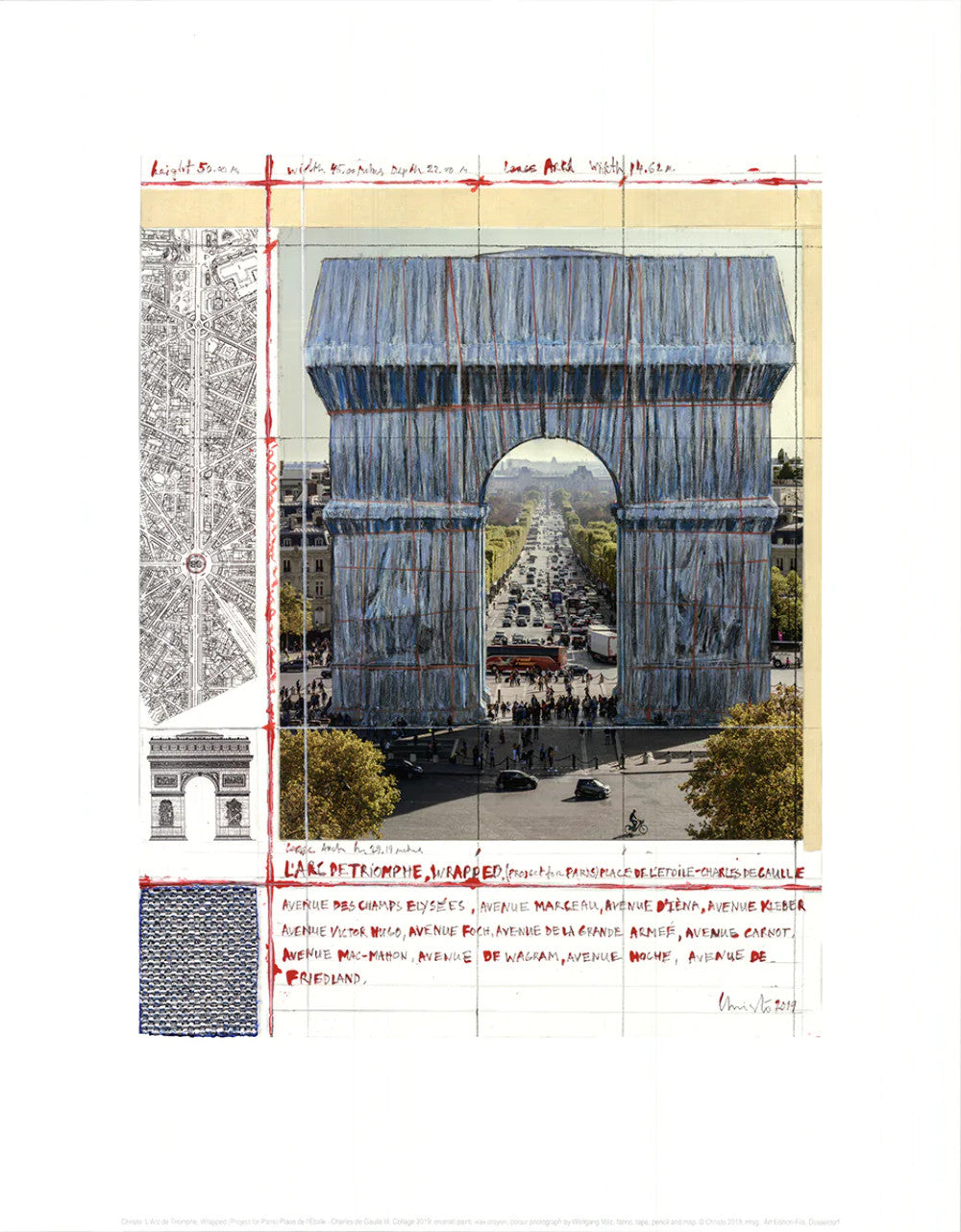 Javacheff Christo L'Arc De Triomphe, Wrapped Project For Paris Iii "