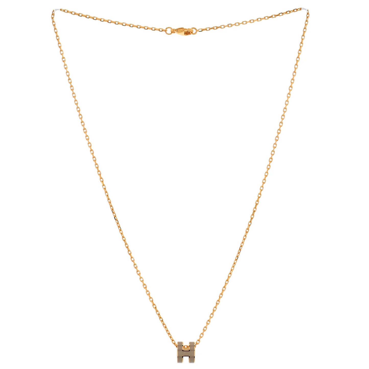 Hermes Pop H Pendant Chain Necklace Metal And Enamel Mini