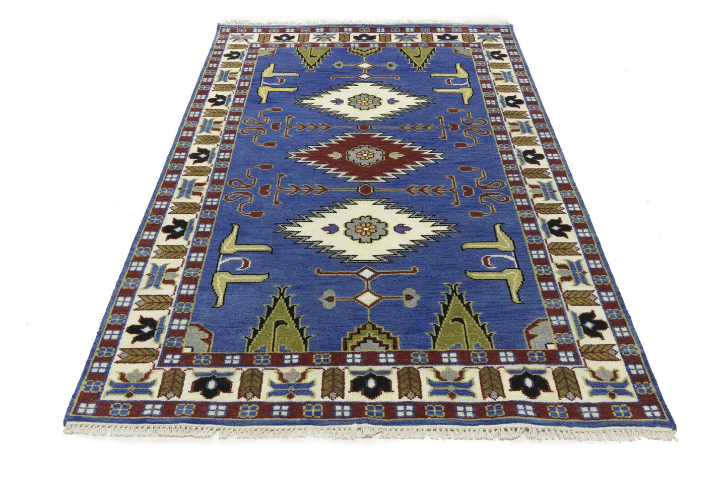 Kazak Oriental Area Rug Geometric Tribal Design