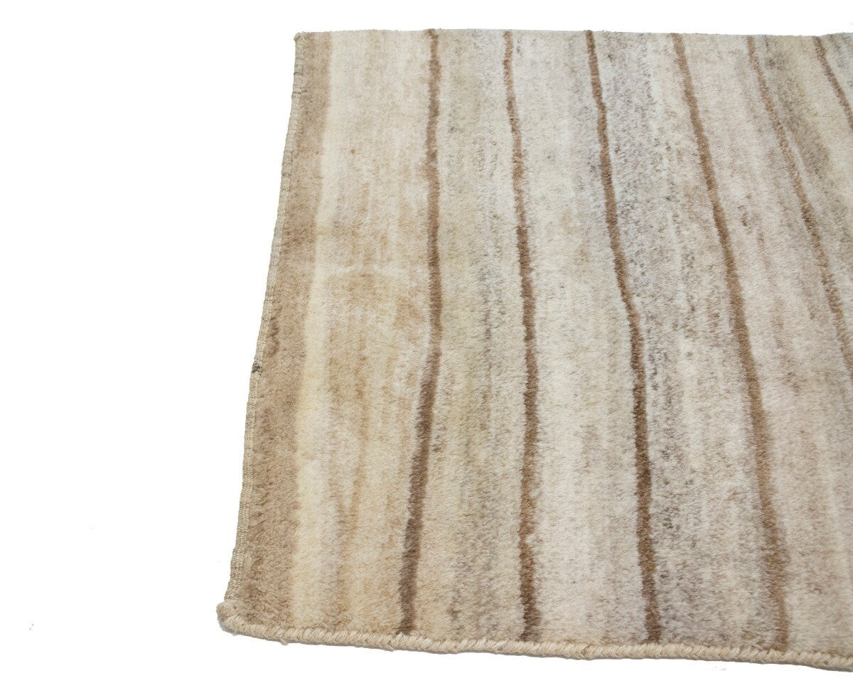 Hand-Knotted Beige Brown Tribal Gabbeh Oriental