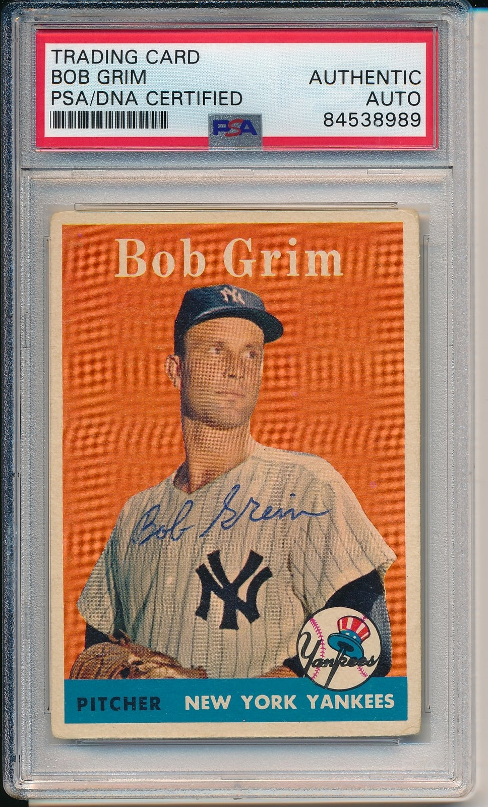 Bob Grim Yankees Signed/Autographed 1958 Topps