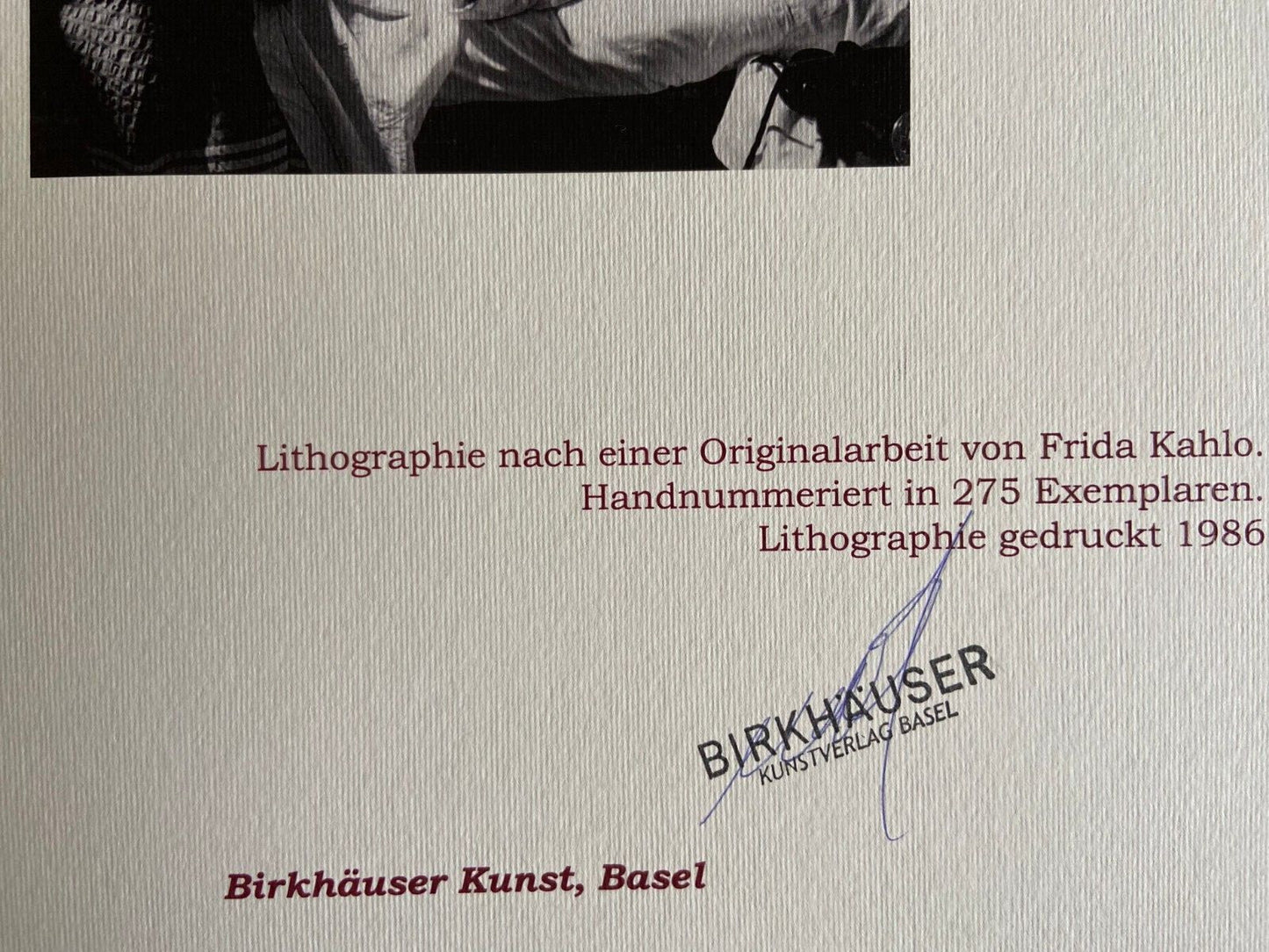 Frida Kahlo Lithograph 275 Ex Coa Original Numbered By Hand Signed Limited