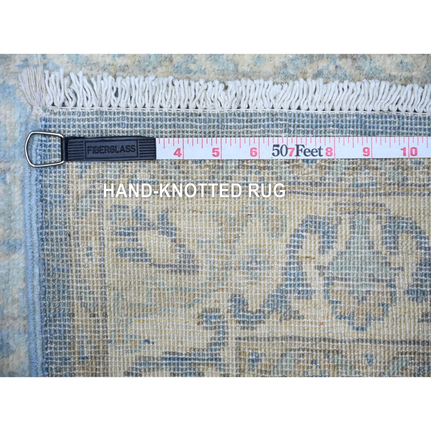 2'5"X18'9" Blue Finer Peshawar Wool Hand Knotted Xl Runner Oriental Rug