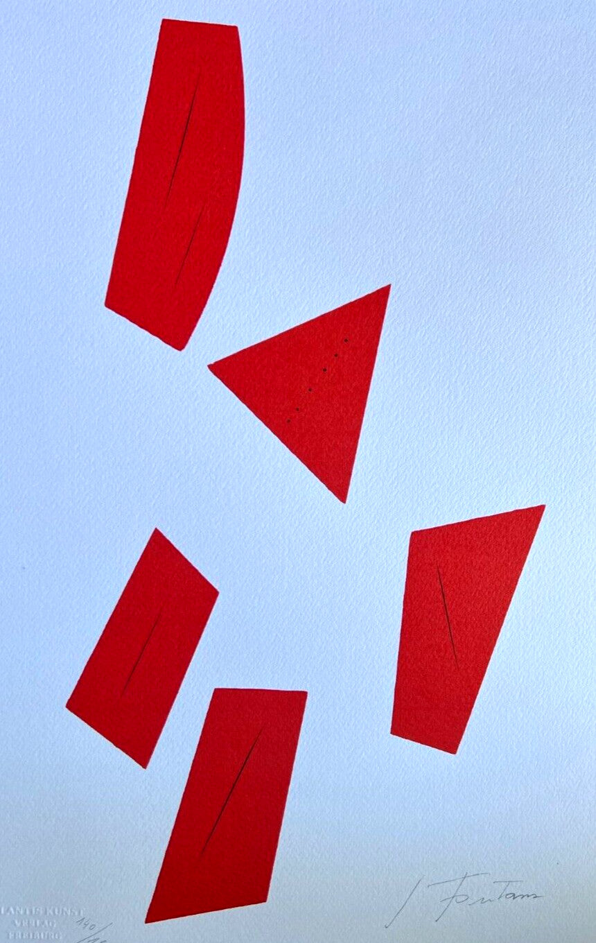 Lucio Fontana Lithograph Coa Signed In Pen (Numbered In Pencil)