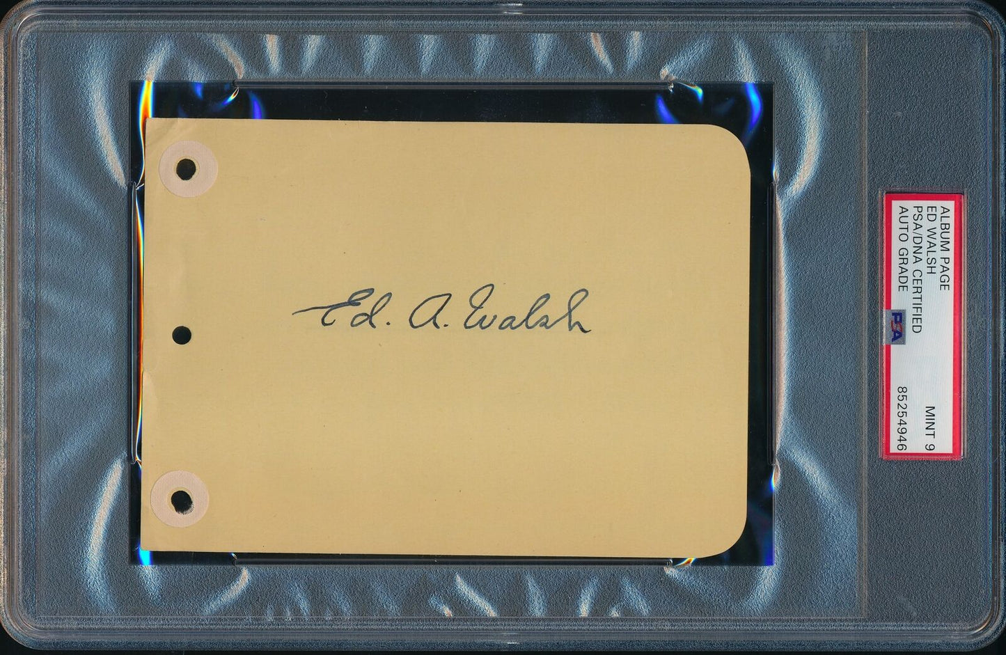 Ed Walsh Hof Signed/Auto 6X4.5 Album Page White