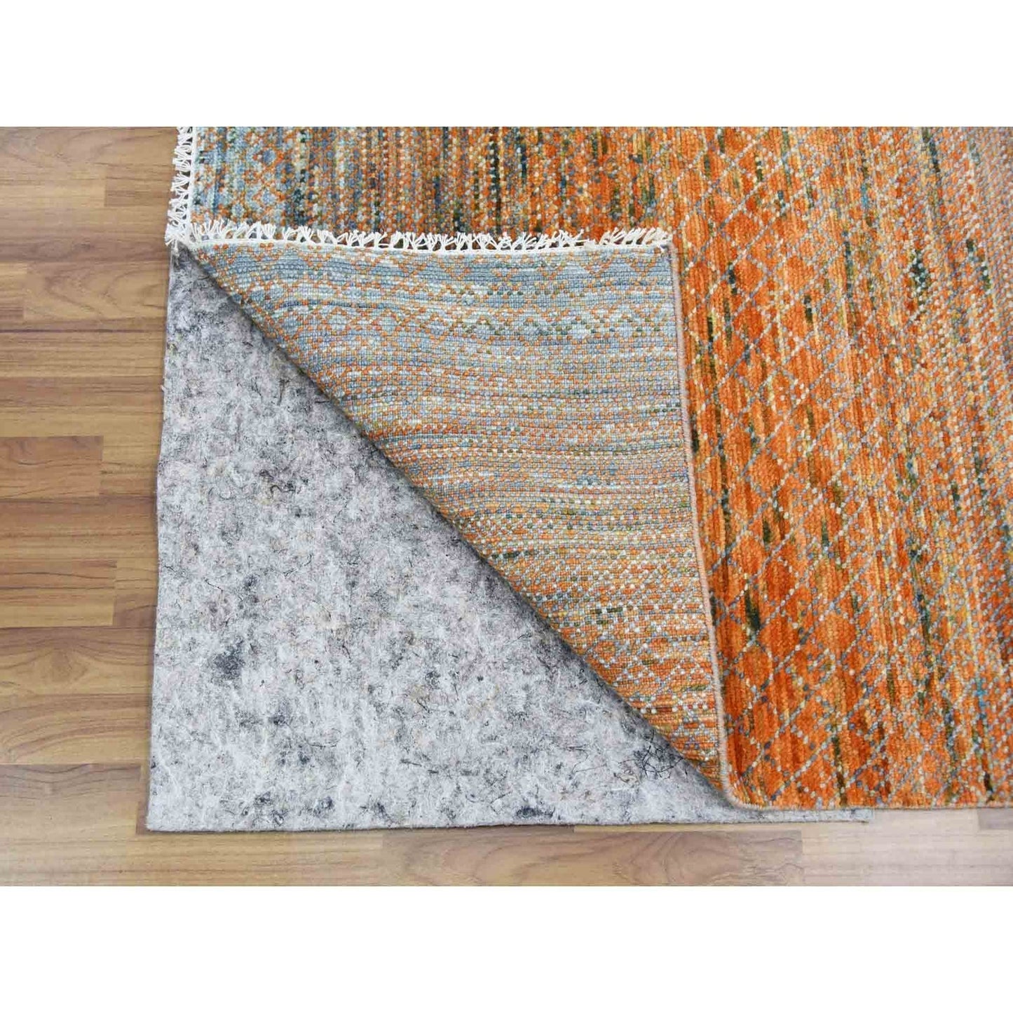 10'3"X14' Orange Modern Chiaroscuro Collection Hand Knotted Wool Rug