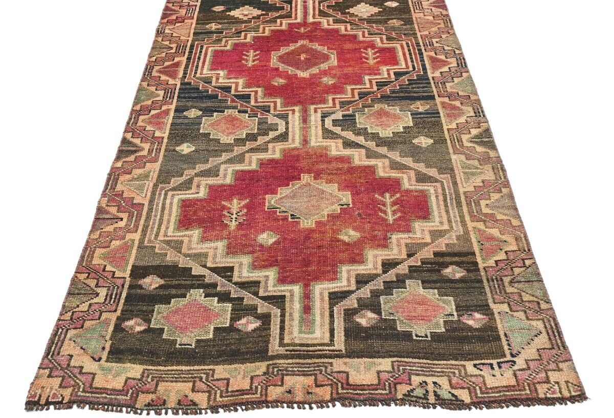 Vintage Distressed Oriental Runner Rug Farmho