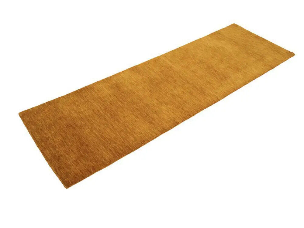 Orange Solid Design Hand-Loomed 3X8 Gabbeh Wool