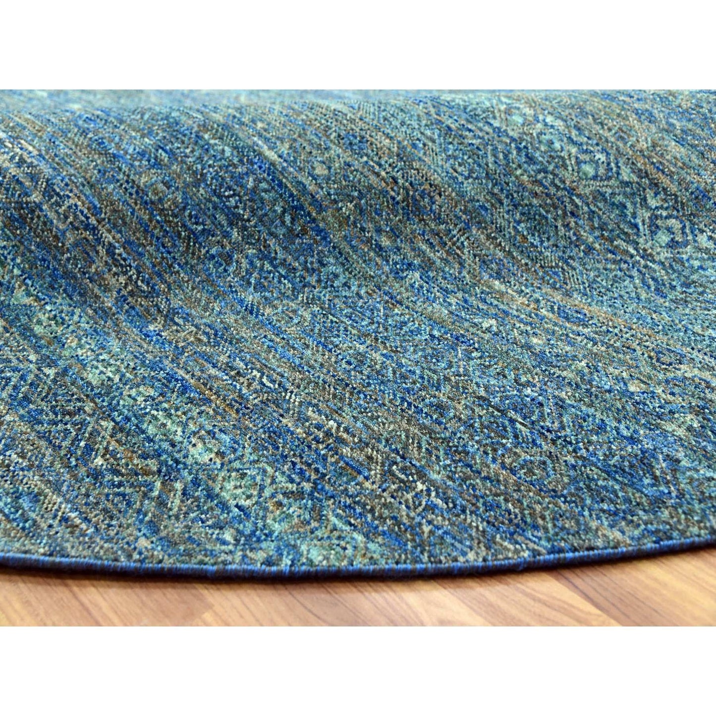 10'X10' Green 100% Wool Hand Knotted Kohinoor Herrita Round Oriental Rug