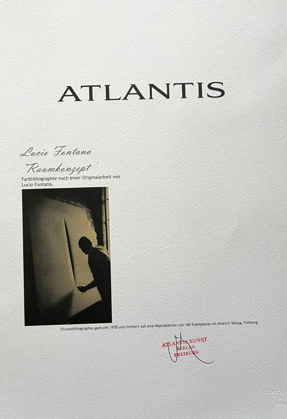 Lucio Fontana Lithograph Coa Signed In Pen