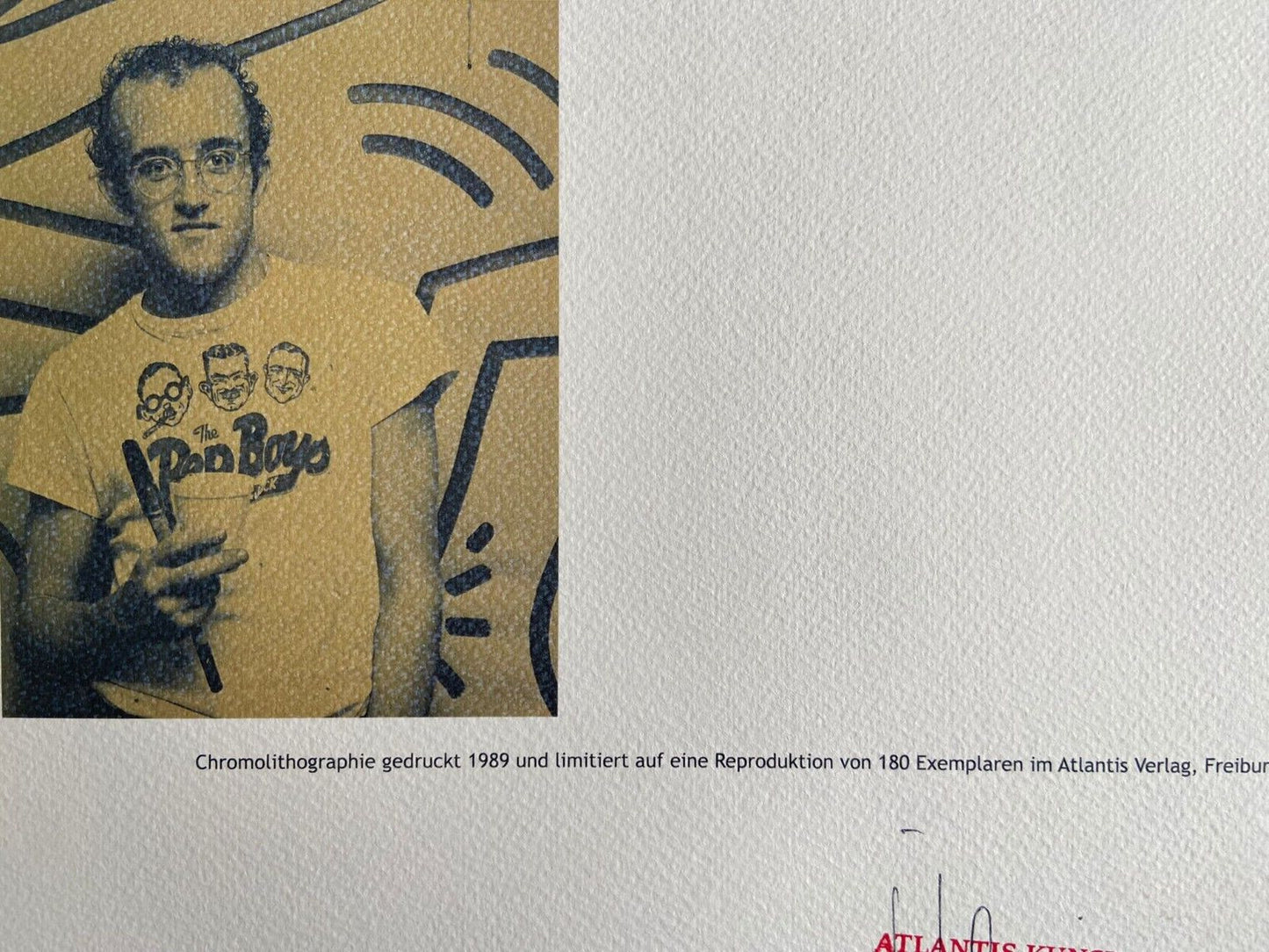 Keith Haring Lithograph Coa Signed Cachet Numbered