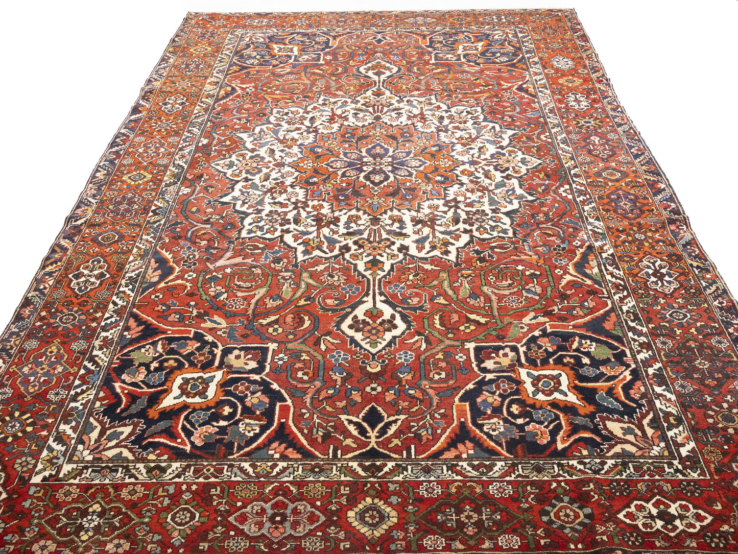 Vintage Red Floral Rug Extra-Large Handmade