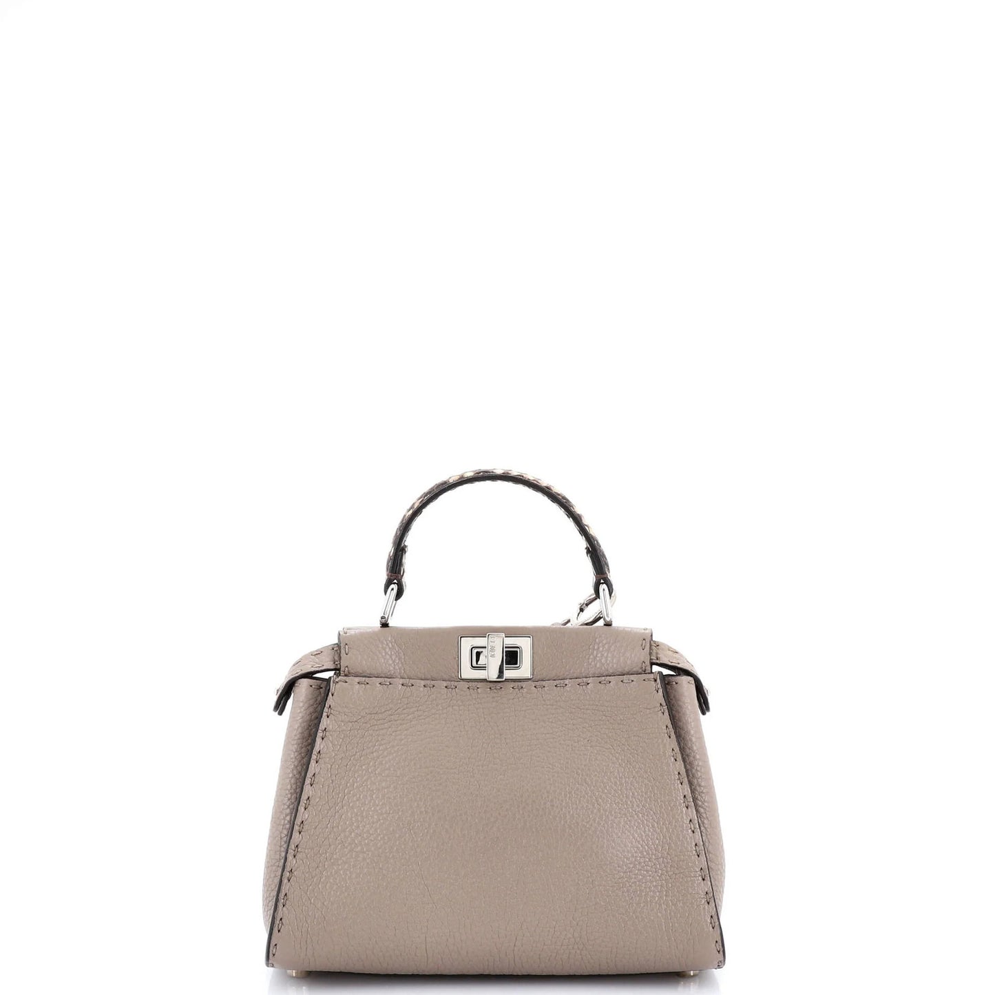 Fendi Selleria Peekaboo Bag Leather With Python Mini