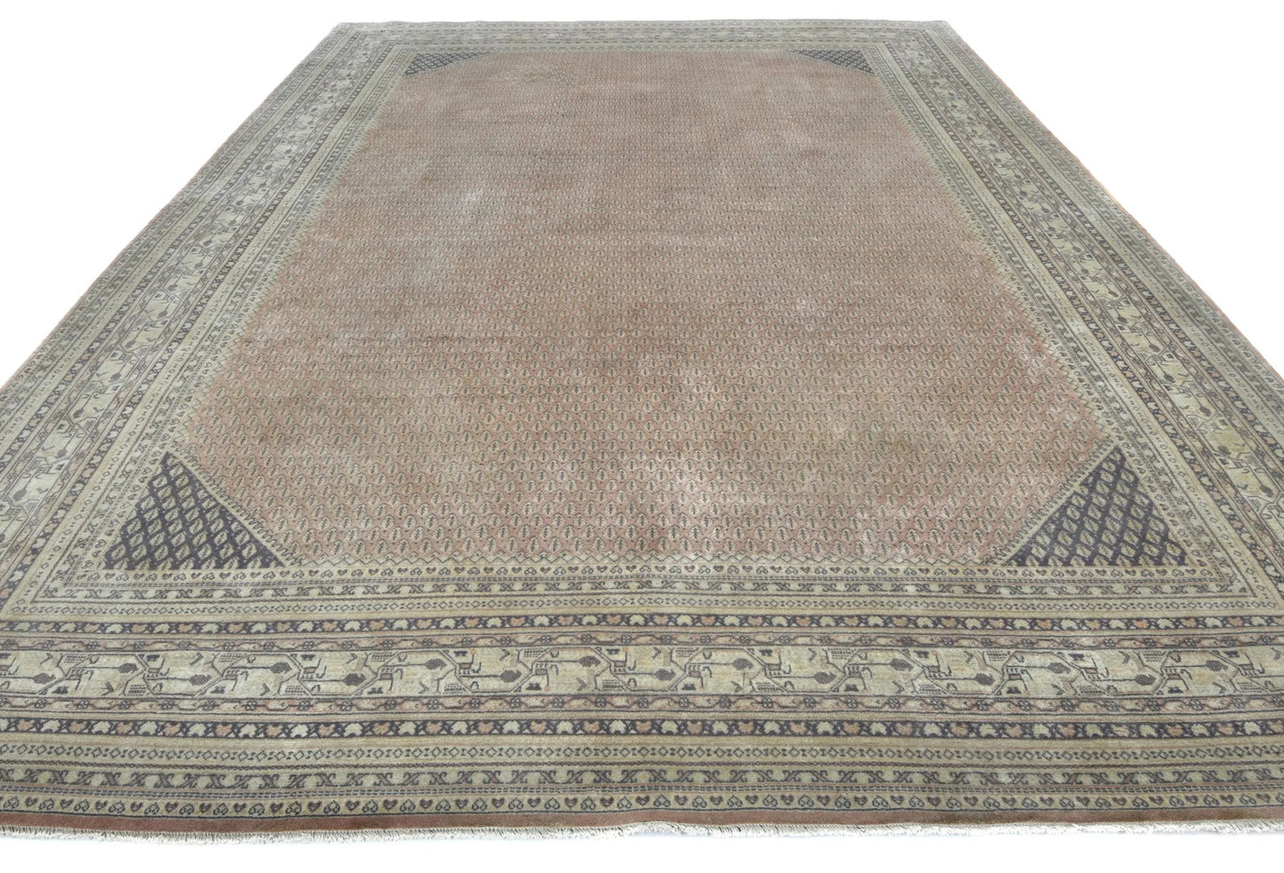 Vintage Handmade Oriental Rug 9X12 Ft Tribal