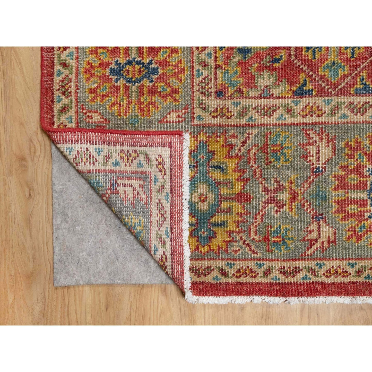 9'X11'10" Red 100% Wool Hand Knotted Antiqued Oushak Design Oriental Rug
