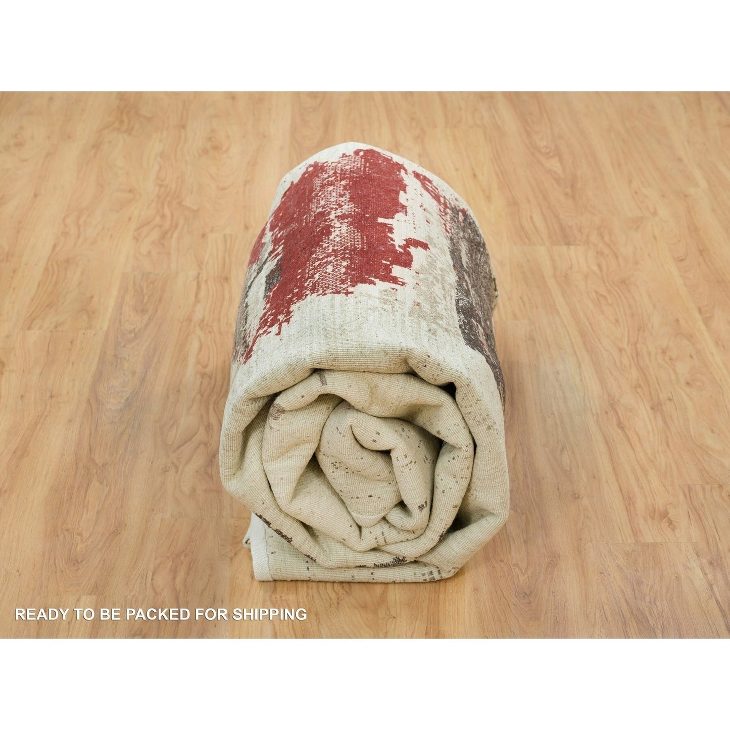 8'3"X11'3" Parchment White Hand Knotted Lori Buft Gabbeh Wool Rug