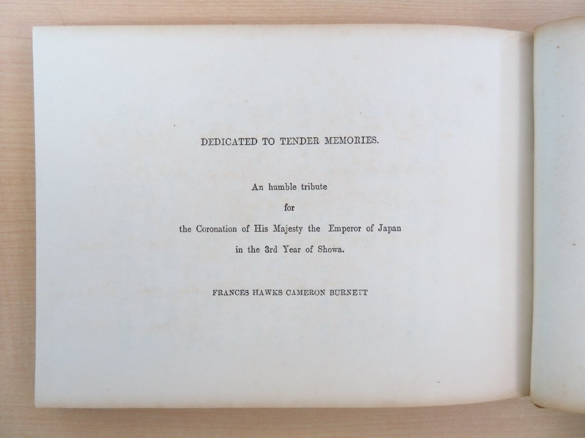 Frances Hawks Cameron Burnett "Kumo No Kayoi-Ji" 1928 1St Edition Signed Rare