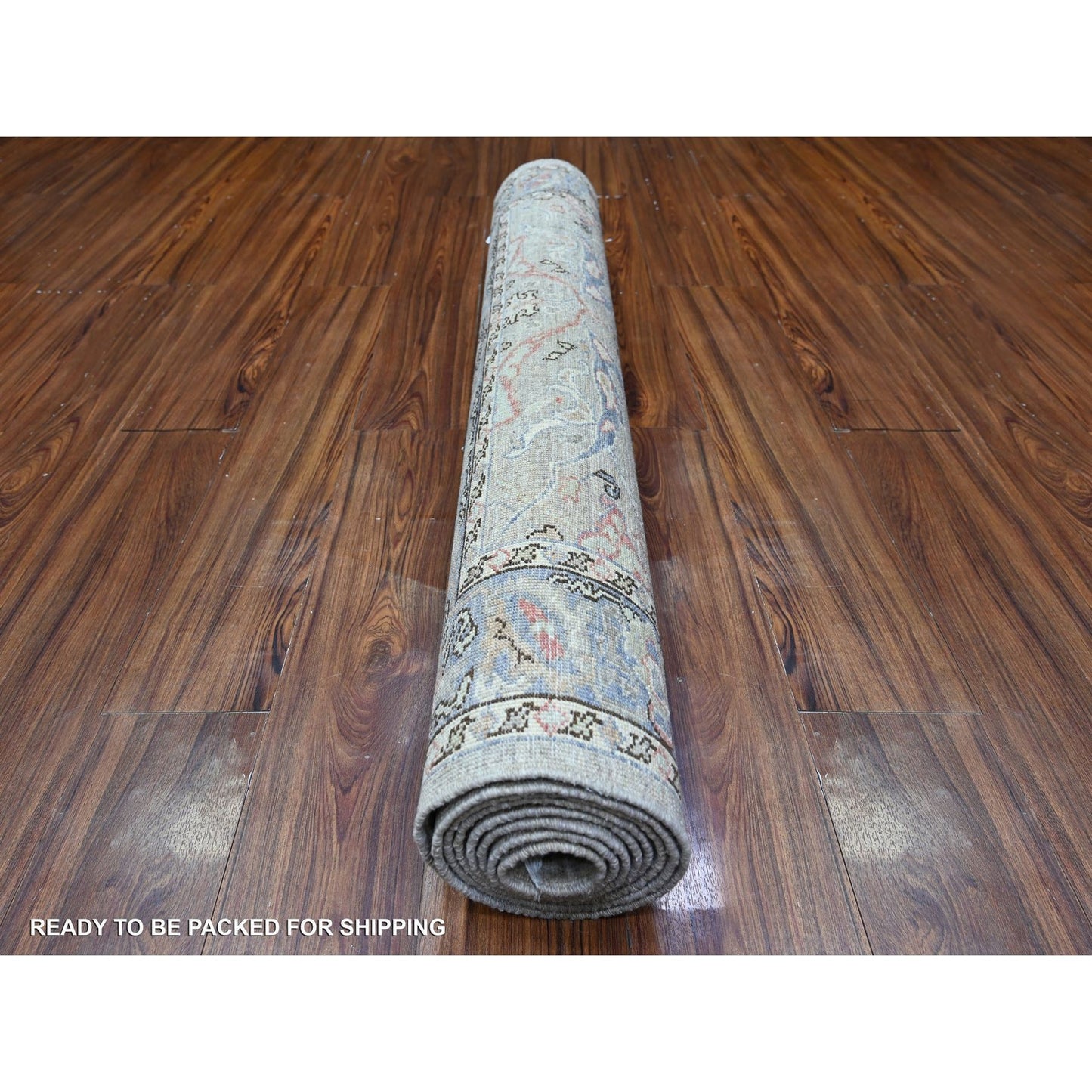 3'10"X9'10" Gray Bidjar Garus Design Soft Wool Hand Knotted Rug