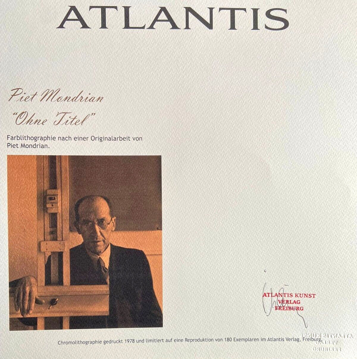 Piet Mondrian Lithograph Coa Signed Stamped
