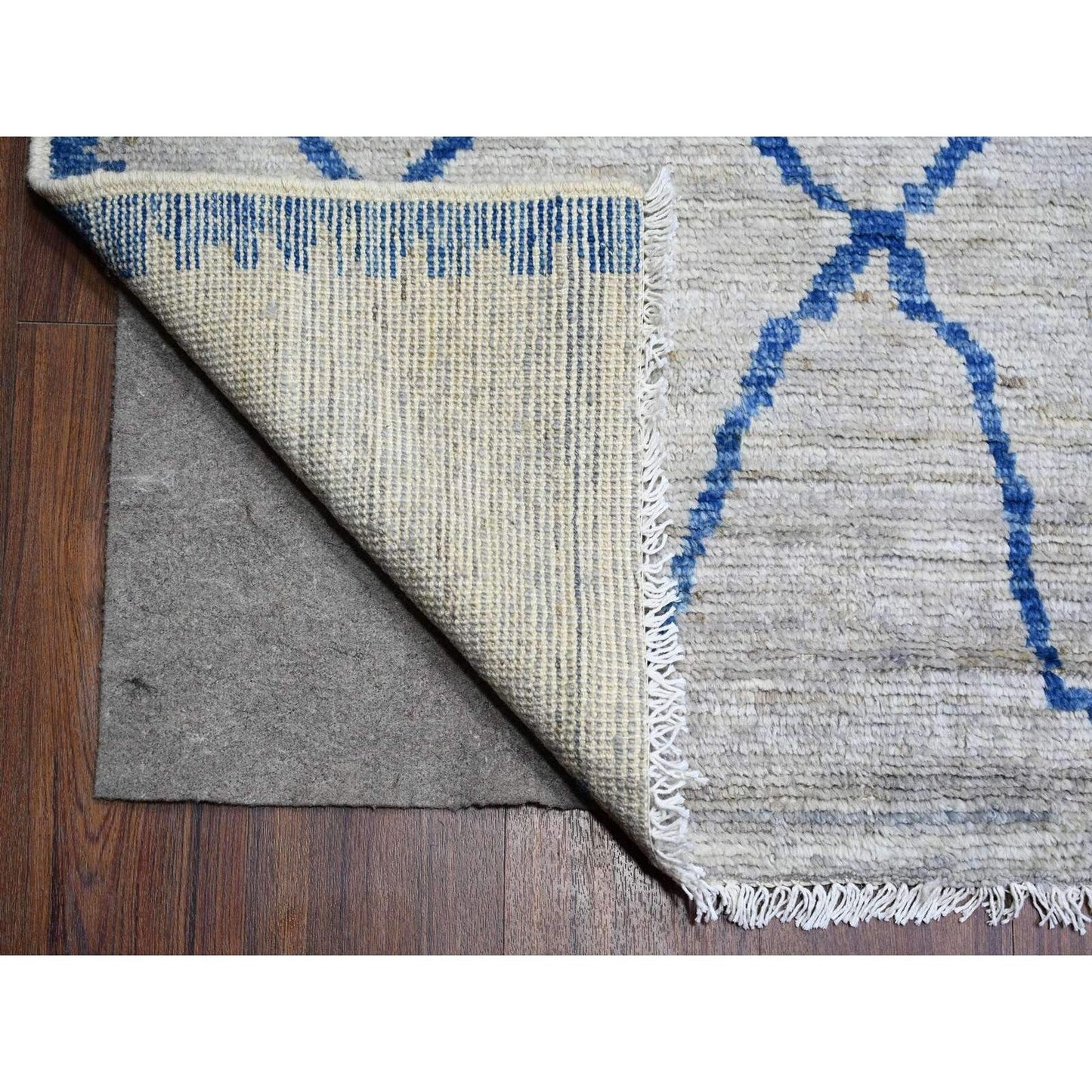 11'9"X15'7" Gray Wool Hand Knotted Moroccan Berber Design Oversized Rug