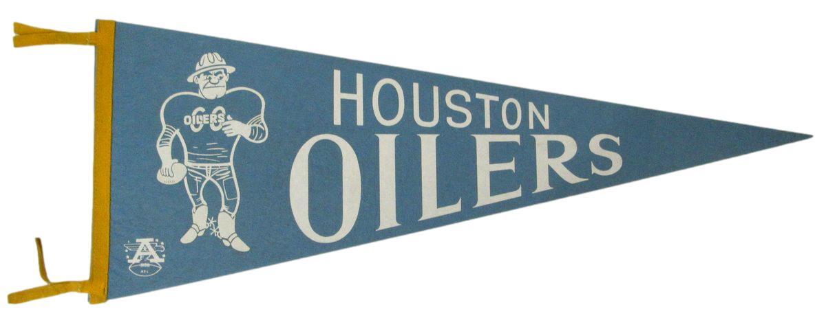 Vintage 1960'S Houston Oilers 30X12 Light Blue
