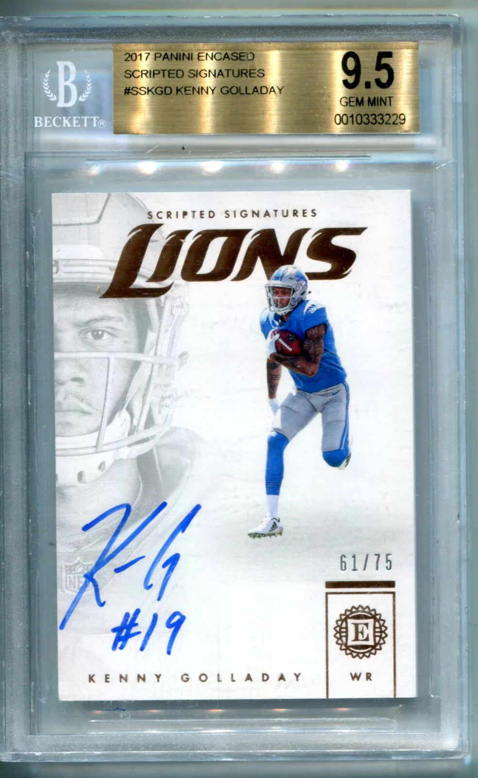 Kenny Golladay 2017 Panini Encased Scripted Sigs