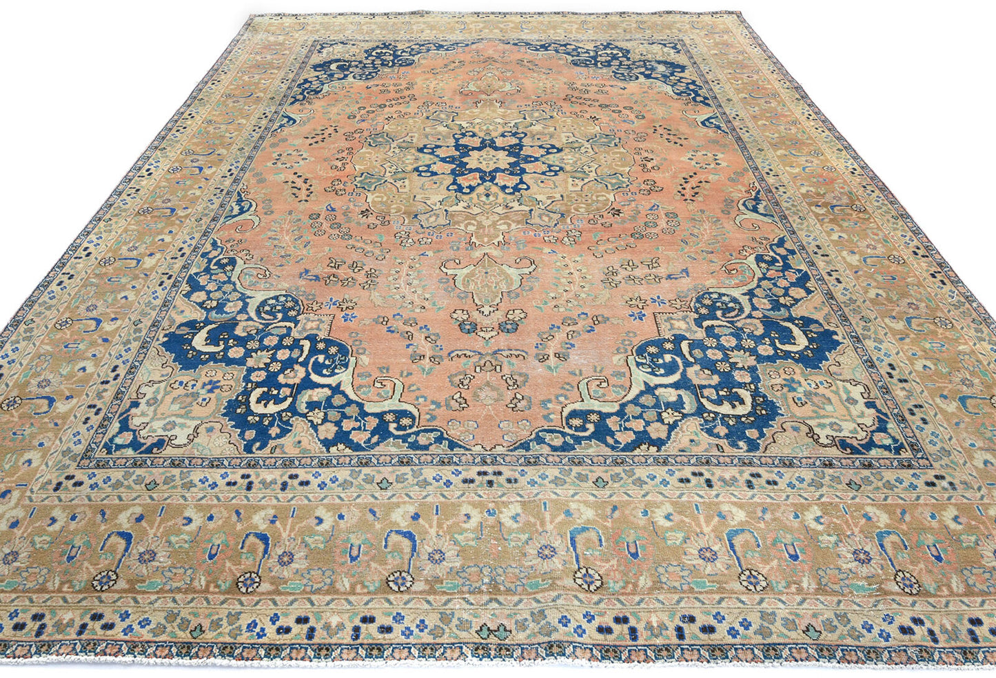 9X12 Ft Vintage Stone-Washed Handmade Wool