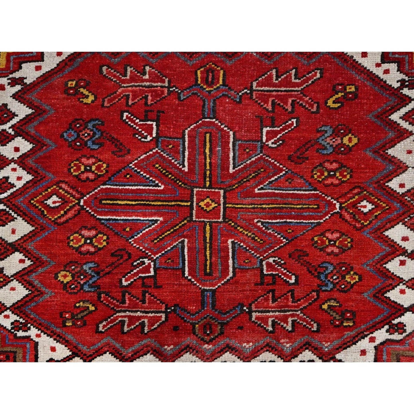 10'2"X13'8" Penn Red Hand Knotted All Wool Cropped Thin Oriental Rug