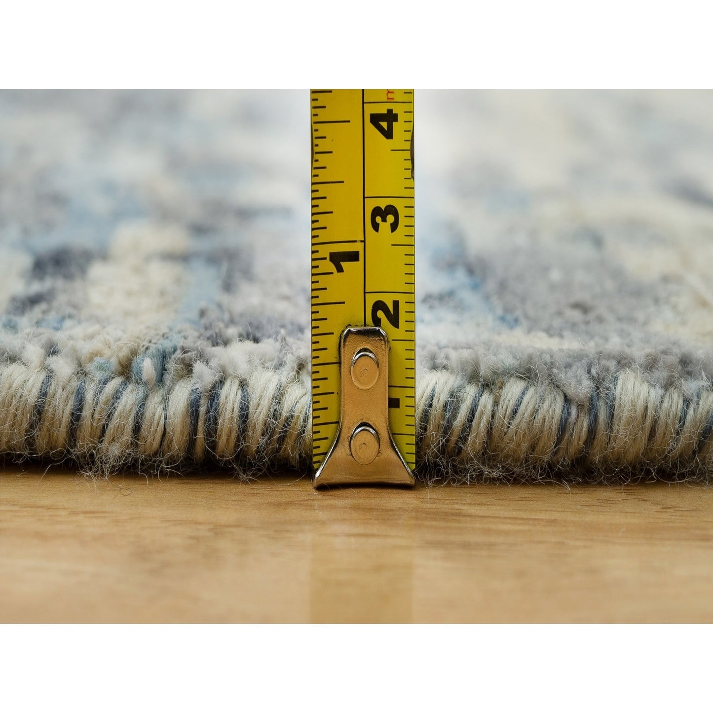 9'X9' Power Gray Wool And Silk Hand Knotted Mosaic Round Oriental Rug