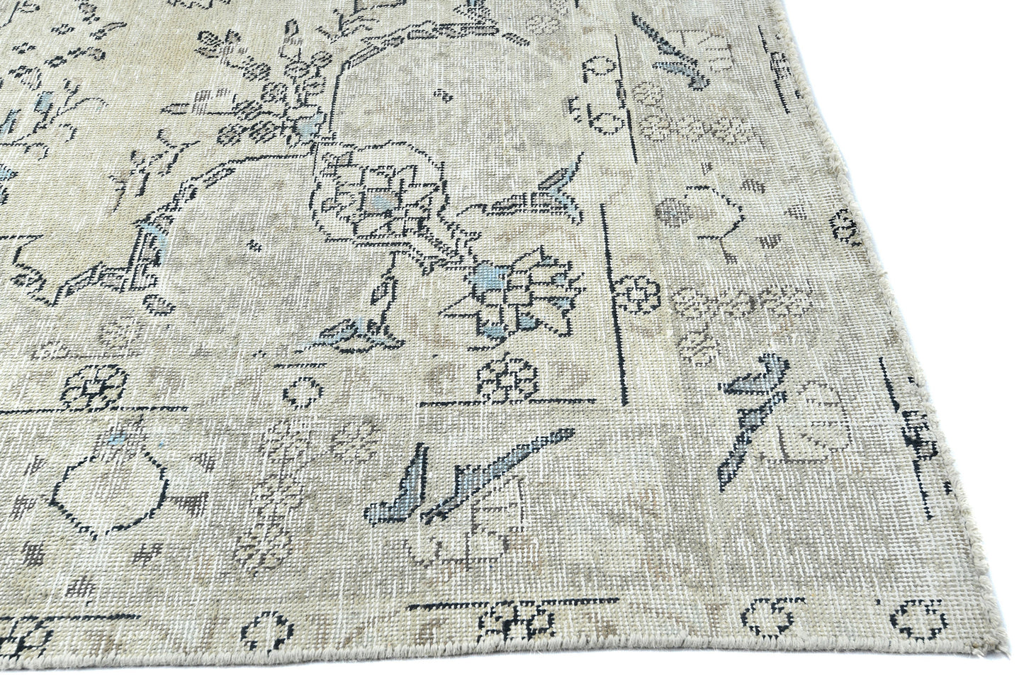 Hand-Knotted Antique Oriental Rug Muted Color
