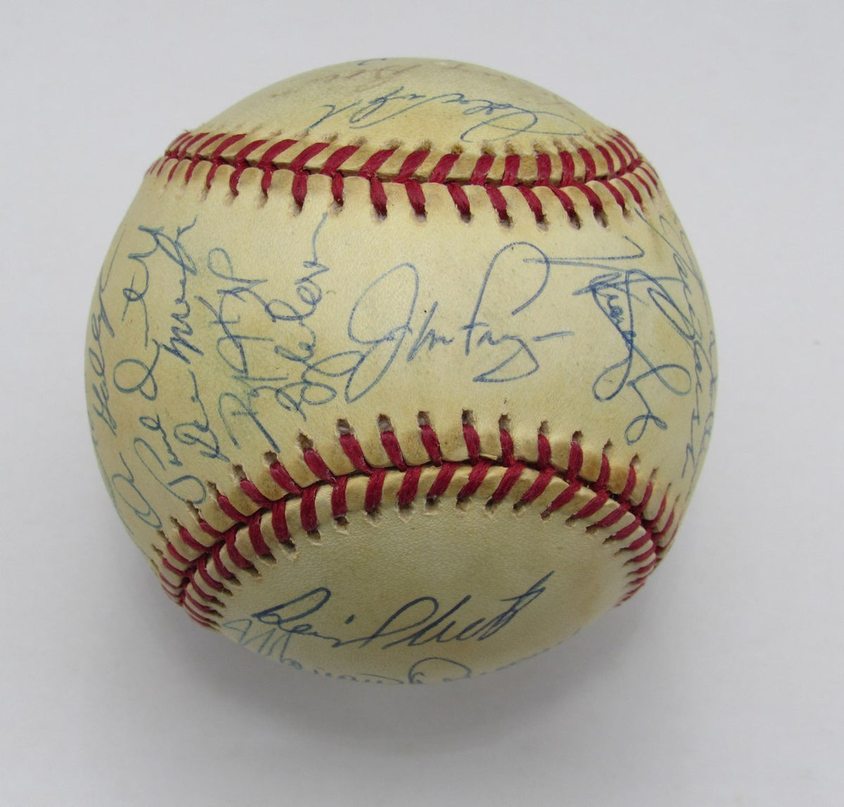 Curt Schilling Signed 191885 Phillies Team Baseball 33 Van Slyke ONL